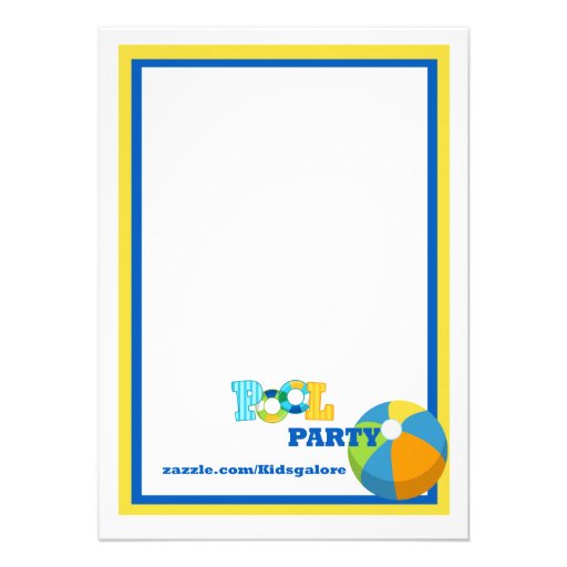 Splish Splash Boys Pool party Invitation