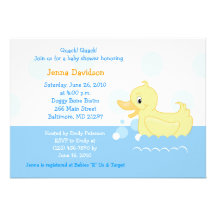 Splish Splash Duck Baby Shower Invitation 5x7