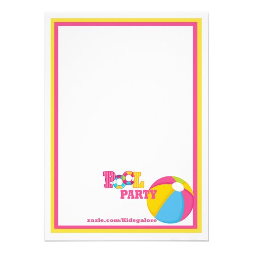 Splish Splash Girls Pool party Invitation