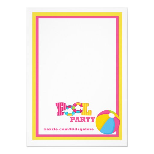 Splish Splash Girls Pool party Invitation