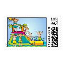Splish Splash Pool Postage Stamps