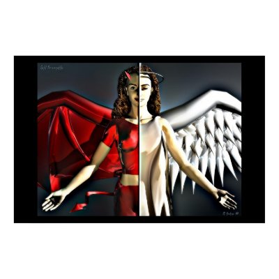 Split Personality Print by LilyWing