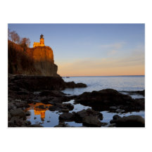 Split Rock Lighthouse at sunset near Two Postcards