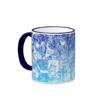 Splurge Blue Grunge Art Coffee Cup Mug