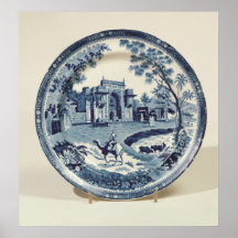 Spode blue and white plate, c.1815 posters