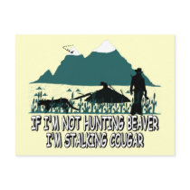Spoof cougar hunter postcard