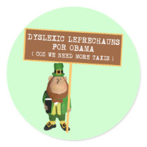 Spoof dyslexic anti Obama Round Sticker