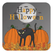 Spooked Kitty Halloween Stickers