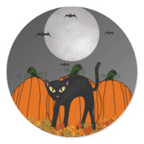 Spooked Kitty Halloween Stickers
