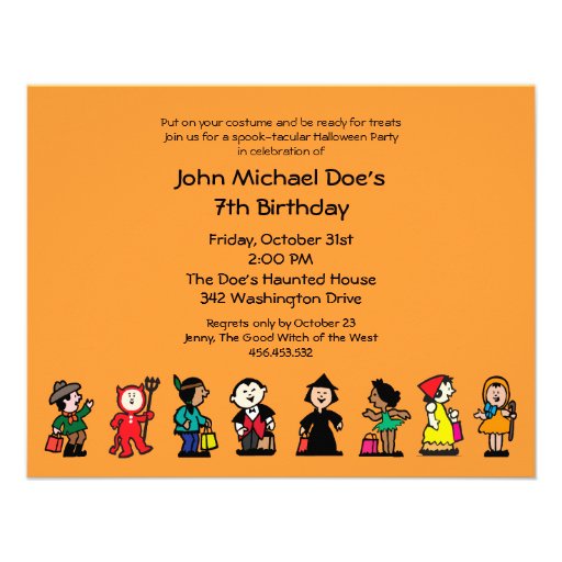 Spooktacular Halloween Birthday Costume Party Personalized Announcements