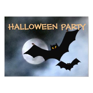 Spooky Bats Halloween Invitations