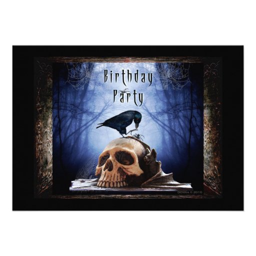 Spooky Birthday Party Invitation The Raven 5 X 7 Invitation Card 