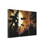 Spooky Castle Triptych Stretched Canvas Print