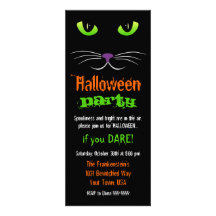 Spooky Cat Face Halloween Invitation