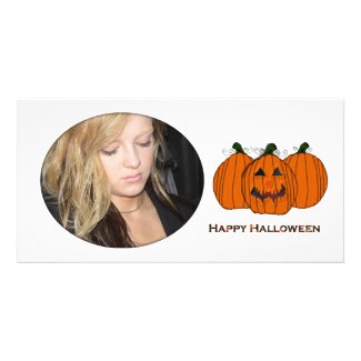 Spooky Cat Halloween Photo Card photocard