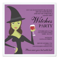 Pretty Sexy and Chic Witch Halloween Invitation