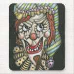 Spooky Clown Black Mousepad