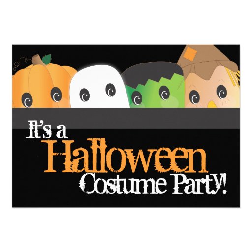 Spooky Cute Halloween Costume Party Custom Invite