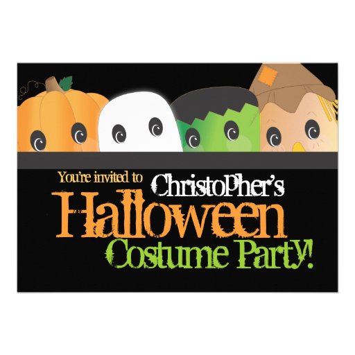 Spooky Cute Halloween Costume Party Personalized Announcements