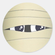 Spooky Cute Mummy Head Halloween Sticker