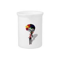 Spooky Dia de Los Muertos Girl pitchers
