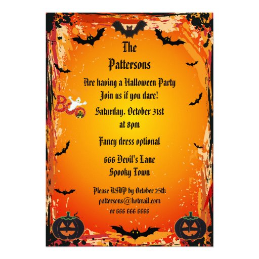 Spooky Embroidery Patches Halloween Party Invites