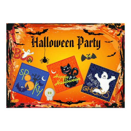 Spooky Embroidery Patches Halloween Party Invites