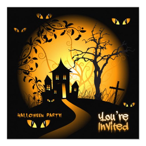 Spooky Eyes Haunted House Invitation
