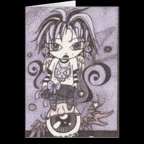 spooky  girl birthday cards