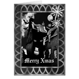 spooky gothic black christmas card