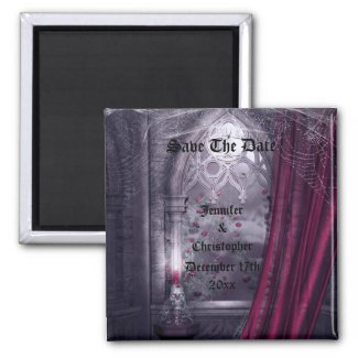 Spooky Gothic Church Save The Date Wedding Magnet zazzle_magnet