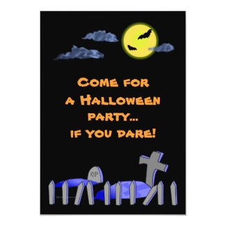 Spooky Graveyard Halloween Party Invitations