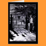 Spooky Graveyard Scene Halloween Card cards