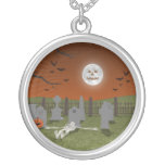 Spooky Graveyard Scene: Halloween: Necklace