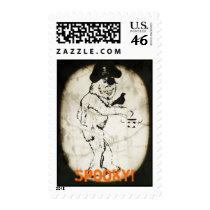 Spooky Halloween Bigfoot Postage Stamps