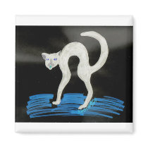 Spooky Halloween Cat magnets