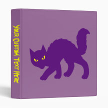 Spooky Halloween Kitty Cat Vinyl Binders