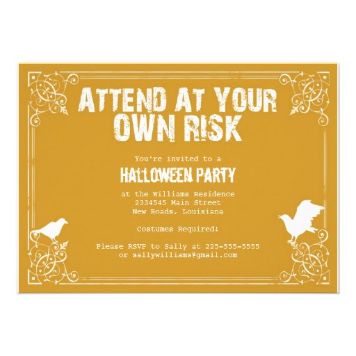 Spooky Halloween Party Custom Invites