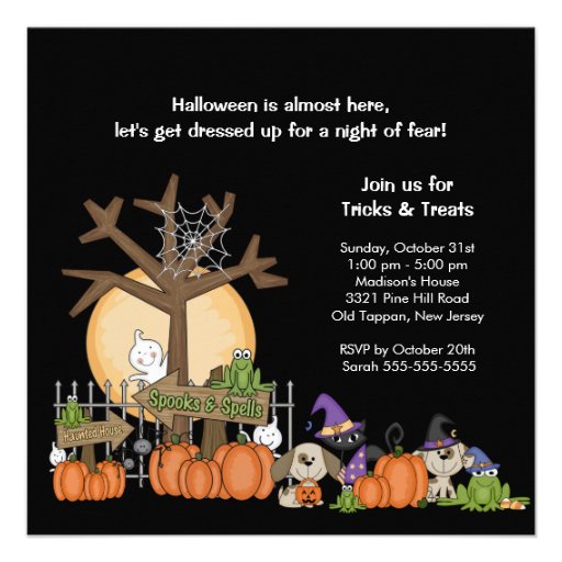 SPOOKY Halloween Scene Halloween Party Invitation