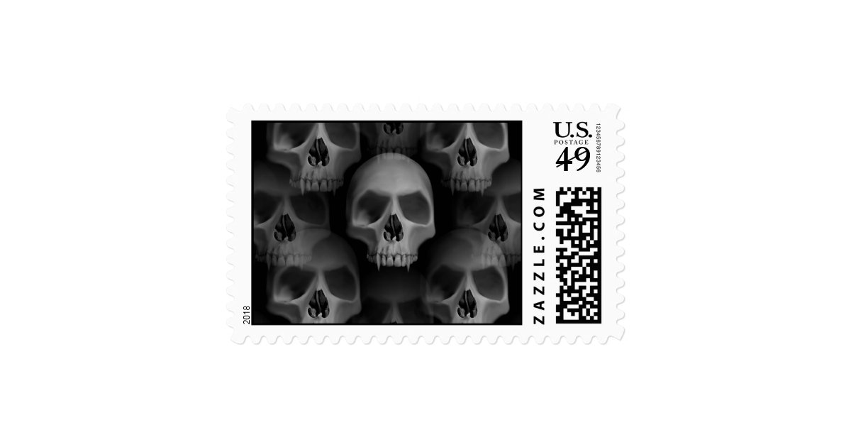 Spooky Halloween skulls Stamp | Zazzle