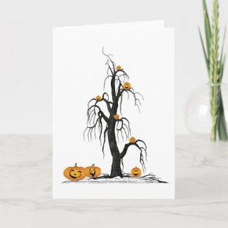 Spooky Halloween Trees card