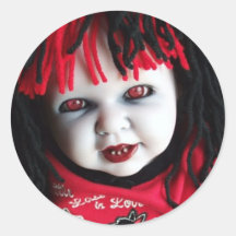 Spooky Haunted Doll Stickers