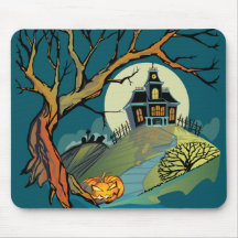 Spooky Haunted House Mouse Mat
