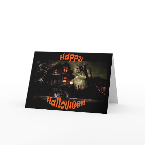 spooky house3 halloween greeting card card