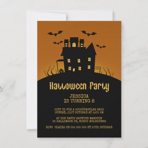 Spooky House Halloween Birthday Invitation Zazzle