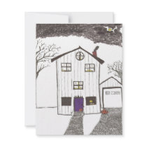 Spooky house Halloween invite invitations