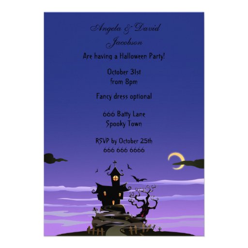 Spooky House Halloween Party Announcements
