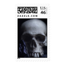 Spooky Human Skull Grim Black White Photography stamps