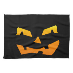 Spooky Jack O Lantern Halloween Pumpkin Face Towels