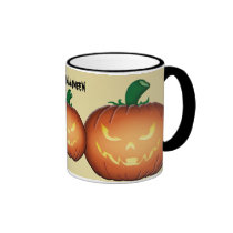 Spooky Jack O Lantern Trio Halloween Gold Mug